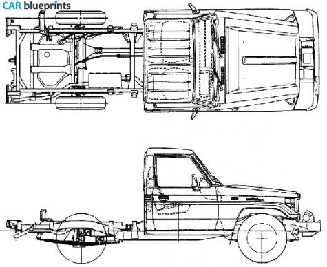 1996 Toyota Land Cruiser 75 Truck blueprint