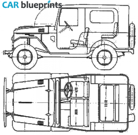 1959 Toyota Land Cruiser FJ25 Canvas Top SUV blueprint