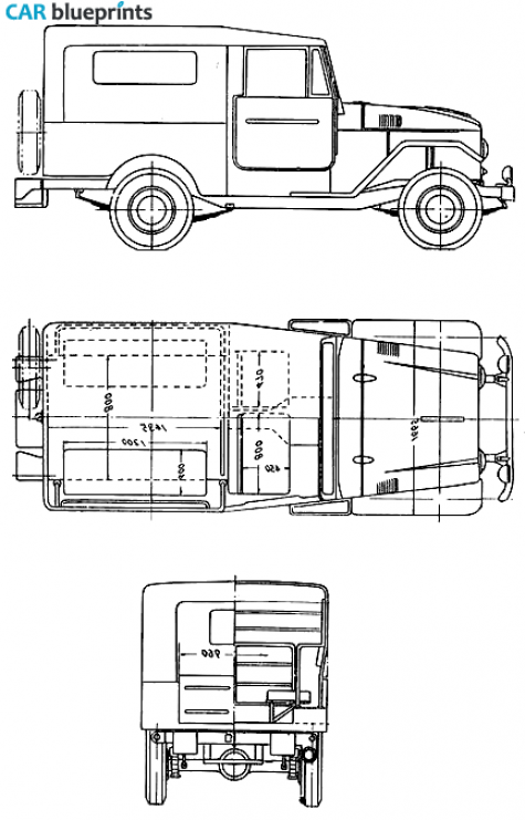 1955 Toyota Land Cruiser FJ28KB SUV blueprint