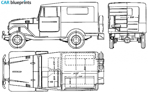 1958 Toyota Land Cruiser FJ28KB SUV blueprint