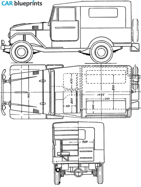 1955 Toyota Land Cruiser FJ28 SUV blueprint