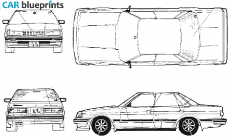 1984 Toyota Mark II V X70 GX71 Twin Turbo Sedan blueprint