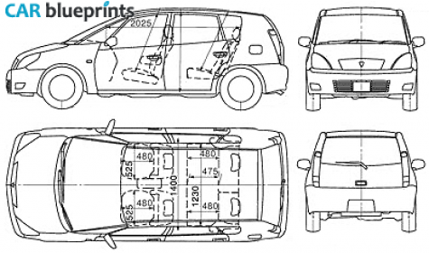 2005 Toyota Opa Hatchback blueprint