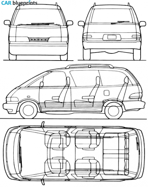 1993 Toyota Previa Minivan blueprint