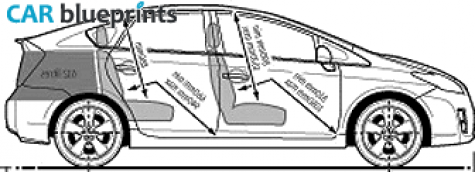 2009 Toyota Prius 18 VVT-I-T Spirit Hatchback blueprint