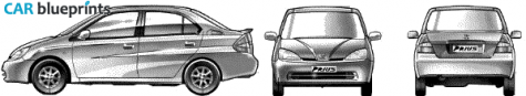 1998 Toyota Prius Sedan blueprint