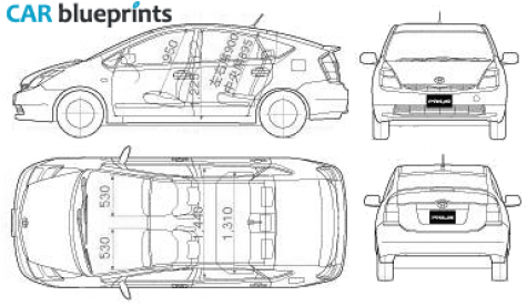 2005 Toyota Prius Hatchback blueprint