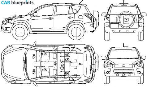 2006 Toyota Rav 4 MKII SUV blueprint