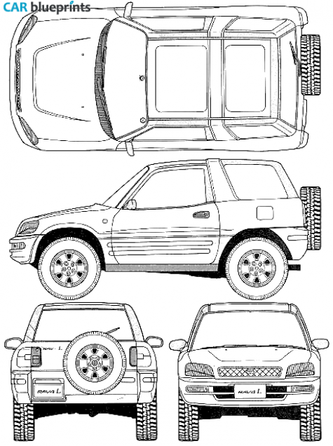 1996 Toyota RAV4 I 3-door SUV blueprint