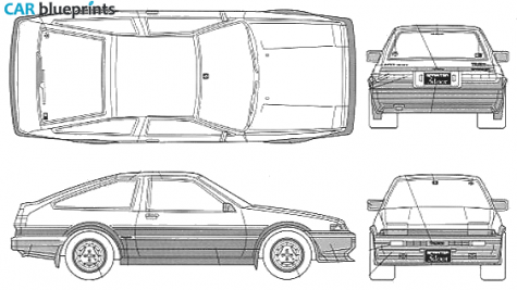 1985 Toyota Sprinter Trueno (AE86) GT Apex 3-door Hatchback blueprint