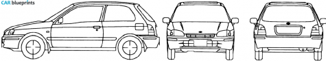 1996 Toyota Starlet Hatchback blueprint