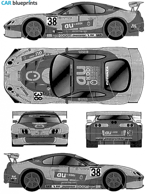 2001 Toyota Supra IV JGTC au Coupe blueprint