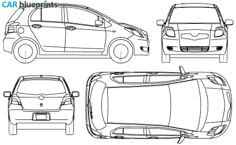 2006 Toyota Vitz/Yaris 5-door Hatchback blueprint