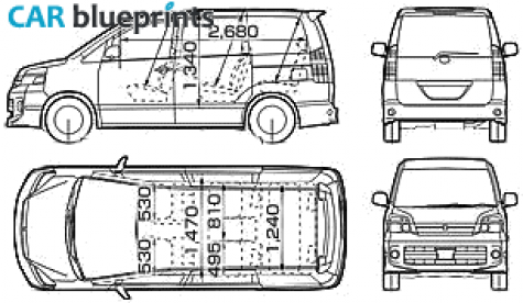 2005 Toyota Voxy Minivan blueprint