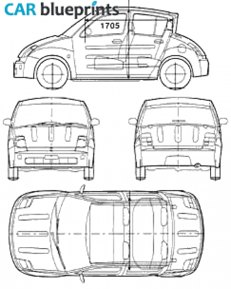 2003 Toyota Will VI Hatchback blueprint