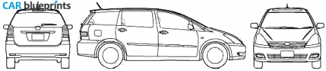 2007 Toyota Wish Minivan blueprint