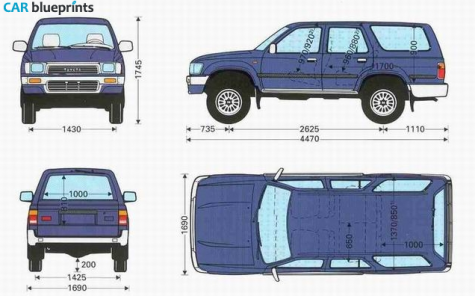 1991 Toyota 4 Runner SUV blueprint