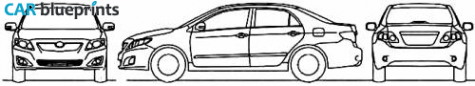 2010 Toyota Corolla Sedan blueprint