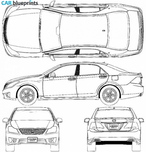 2010 Toyota Crown Royal Athlete Sedan blueprint