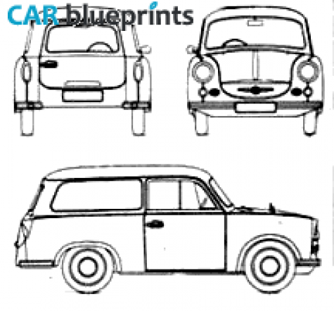 1965 Trabant 600 Kombi Wagon blueprint