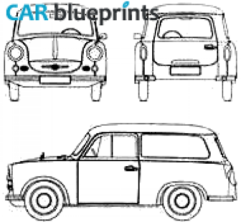 1963 Trabant 600 Kombi Wagon blueprint