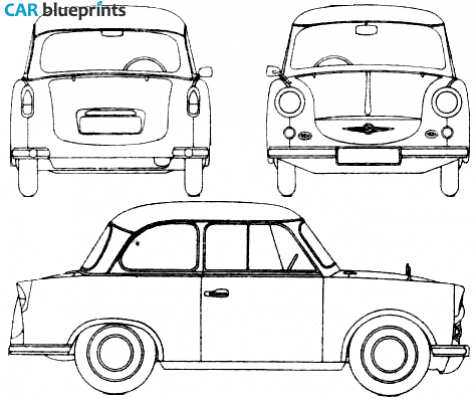 1959 Trabant P500 Sedan blueprint