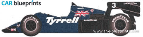 1983 Tyrrell 012 F1 GP OW blueprint