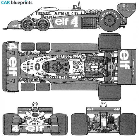 1977 Tyrrell P34 F1 GP OW blueprint