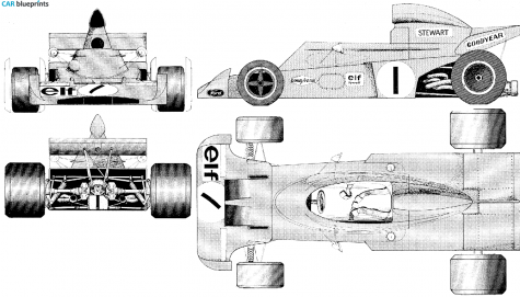 1972 Tyrrell 005 F1 OW blueprint