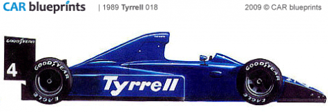 1989 Tyrrell 018 F1 OW blueprint