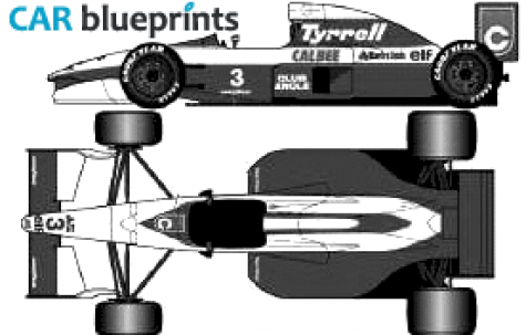 1992 Tyrrell 020B F1 GP OW blueprint