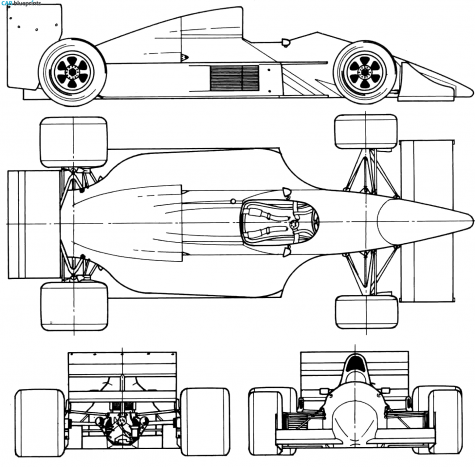 1987 Tyrrell Ford DG/016 OW blueprint