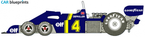 1976 Tyrrell P34/2 Ford Cosworth F1 OW blueprint