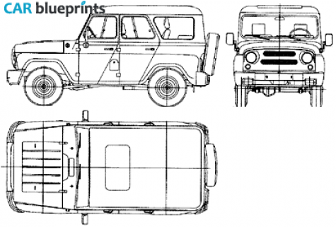 1985 UAZ 3151 SUV blueprint