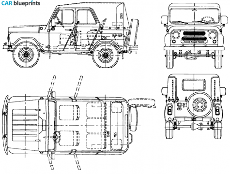 1985 UAZ 31512 Cabriolet blueprint