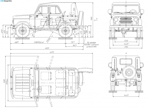 1985 UAZ 31512 Wagon blueprint