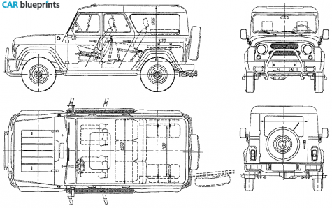 2005 UAZ 3159 Wagon blueprint