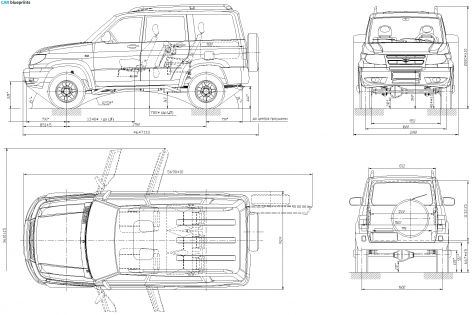 2005 UAZ Patriot 3163 SUV blueprint