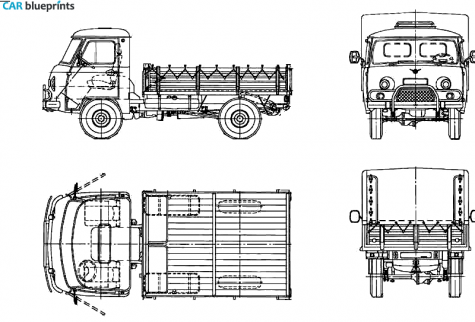 1982 UAZ 33036 Truck blueprint