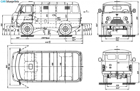 1966 UAZ 3741 Van blueprint