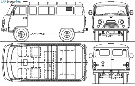 1967 UAZ 452 3909 Minivan blueprint