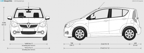 2009 Vauxhall Agila Hatchback blueprint