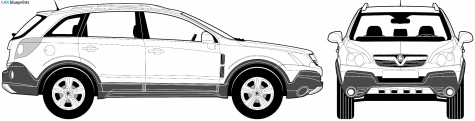 2007 Vauxhall Antara SUV blueprint