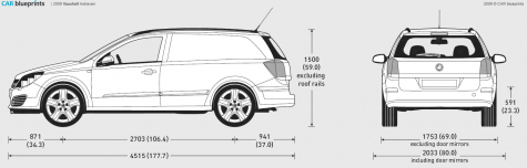 2009 Vauxhall Astravan Van blueprint