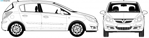 2007 Vauxhall Corsa 5-door Hatchback blueprint