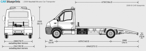 2009 Vauxhall Movano Car Transporter Truck blueprint