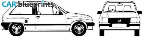 1989 Vauxhall Nova GL Hatchback blueprint