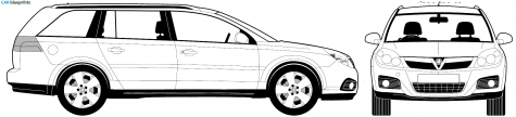 2007 Vauxhall Vectra Estate Wagon blueprint