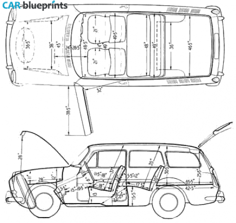 1963 Volkswagen 1500 Variant Wagon blueprint