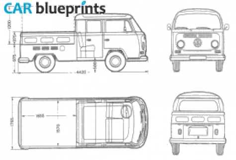 1969 Volkswagen T2 A Crew Cab Pick-up blueprint